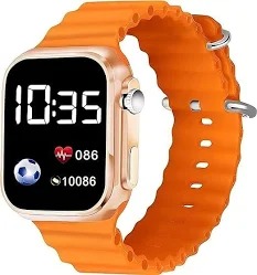 Digital Led Watch Orange Strap