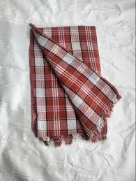 Pure Cotton Checked Towel Gamha 200 Gsm Bath Hand Face Hair Sport Towel Brown Colour