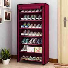 7 Black Layer Shoe Rack Wine Colour Cover