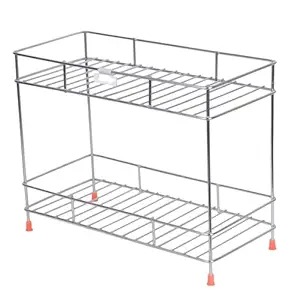 Stainless Steel 2 Tier Kitchen Rack Spice Boxes Organizer