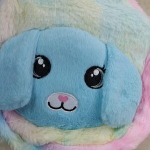 Soft Plush Toy Bag With Dog Applique For Kids Plush School Bag For Girls