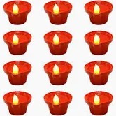 Water Diya Plastic Pack Of 12
