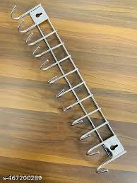 Stainless Steel Hook Rail For Kitchen 12 Hook