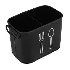 Metal Cutlery Organizer Black Storage Stand Spoons Knives Forks Chopsticks Kitchen Utensil Holder Space Saving