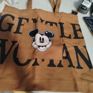 Tan And Black Tote Bag