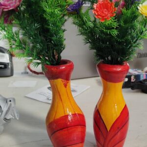 Wooden Unique Artificial Plant Flower And Shrubs 2Pcs