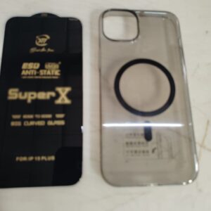 Cadence Grey Colour 15 Plus Mobile Cover With Tempered Glass