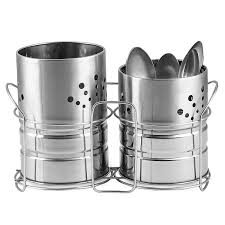 Stainless Steel Spoon Stand Cutlery Holder Round 2 Holder