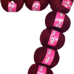 Mg Maroon Baby Wool Yarn 25G Pack Of 6