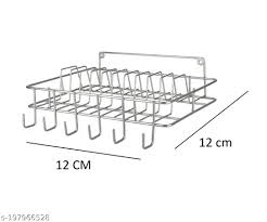 Wall Mount Stainless Steel Cup Saucer Holder Plate