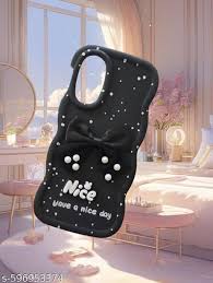 Oneplus Nord 2 Cute Bow Design Soft Back Cover Black