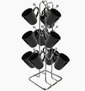 Stainless Steel V Shape Cup Stand 12 Hooks