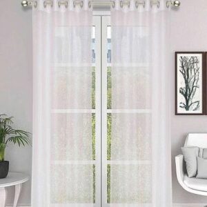 White Colour Door Curtains 7 Feet 2Pcs