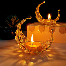 Tea Light Crystal Candle Holder Moon Shaped
