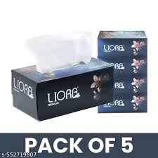 Liora 2 Ply Facial Tissue Paper Box 100 Pc Pack Of 5