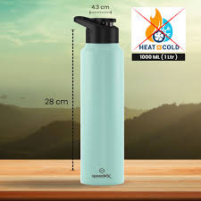 Stainless Steel Insulated Water Bottle With A Sipper Cap Point Colour Green 1000 Ml