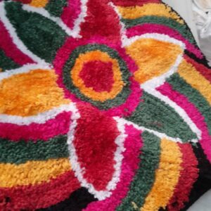 Multicolor Round Shape Mat For Home Decor