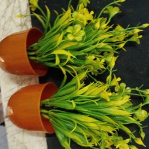 Dekory Small Fake Plant Flower Pot Artificial Plant For Home Gren 2 Pc