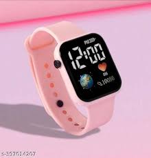 Pink Color Led Watch For Kids