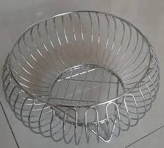 Circular Silver Stainless Steel Fruit Basket