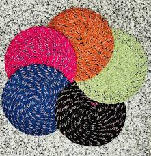 Round Jalebi Mats Multi Colour Pack Of 5