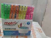 Metro Gold 36 Pcs Hanging Cloth Clips Multicolour