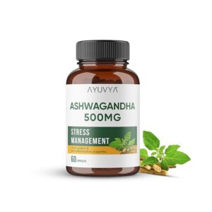 Ayurveda Ashwagandha Capsules 500Mg Pure Root Muscle Strength 60 Capsules