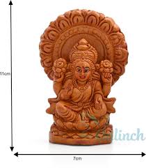 Somrudee Terracotta Idol For Laxmi Ganesh Festival Decorative Showpiece 14 Cm Clay Brown