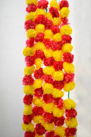 Artificial Marigold Genda Phoolyellow And Orange Outdoor Decoration Flowers Pack Of 5 Pc