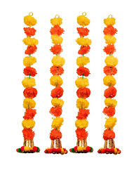 Door Hangings For Decoration Yellowred Mix Mala 5 Piece