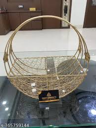 Gift Bow Metal Basket Hamper Tray Home Decoration Showpieces Home Decor Packing Tray