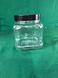 Transparent Square 500 Ml Pet Jar Pack Of 8