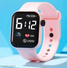 Pink Colour Led Watch For Girls