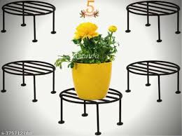 Black Color Flower Pot Stand 5 Pcs