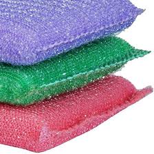 Plastic Scrub Scourer Kitchen Scrubber Dish Utensils Tiles Cleaning Pack Of 2