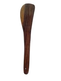 Polished 9 Point 5 Inch Brown Wooden Spatula For Home