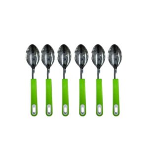 Stainless Steel Spoons With Green Handles Set Of 6