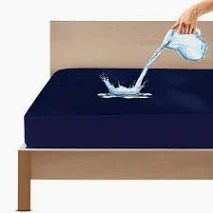 Blue Color Waterproof Mattress Cover Double Bed