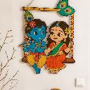 Radha Krishna Mdf Wall Hanging Cute Spiritual Home Decor Handmade Gift Item