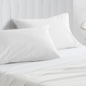 Spaces Quilted Pillow Set Of 2 White Colour