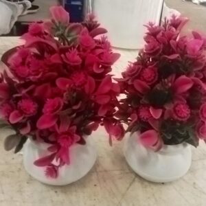 Pink Colour Rose Artificial Plant For Home Pack Of 2