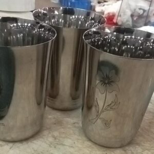 Stainless Steel Glass Flower Printed For Home 3 Pcs