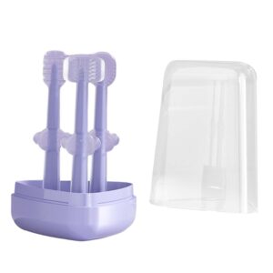 3 Steps Silicone Baby Training Toothbrush Set Purple