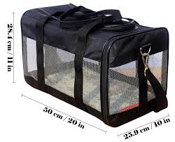Black Polyester Pet Travel Carrier Bag Large