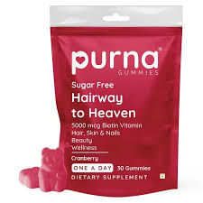 Purna Gummies Biotin Cranberry Sugar Free Gummies For Adults 30N