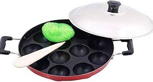 Aluminium Idli Maker Appam Patra With Lid Red