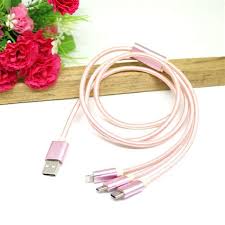 3 In 1 Pink Colour Charger Wire