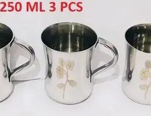 Stainless Steel Tea Glass 250Ml Pack Of 3