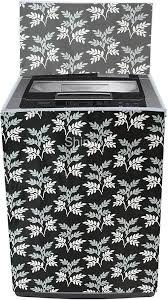 Black Leaves Printed Washing Machine Cover 7Kg