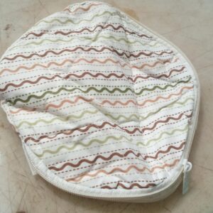 Off White Insulated Round Roti Cover With Zip